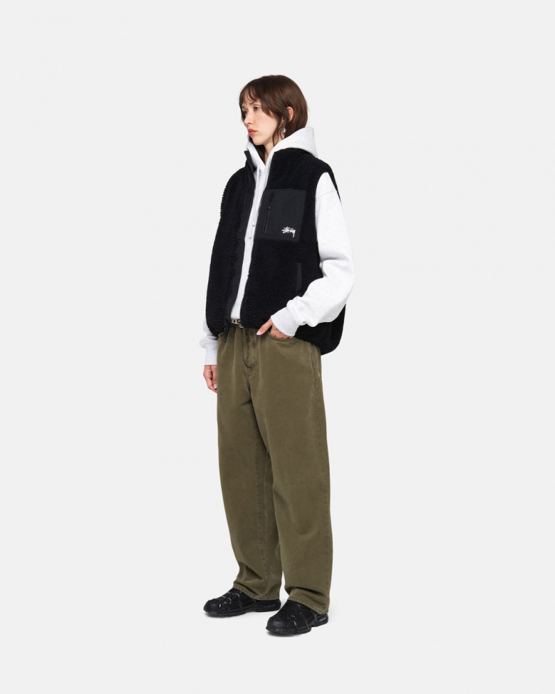 Stussy Big Ol& Jean Washed Canvas - Unisex Pants Oliivinvihreä | LFISX73142