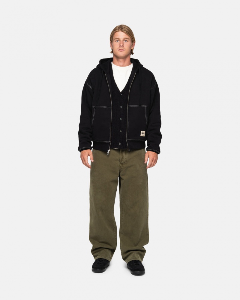 Stussy Big Ol& Jean Washed Canvas - Unisex Pants Oliivinvihreä | LFISX73142