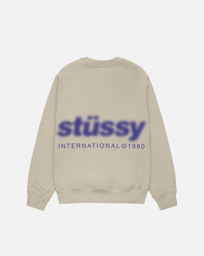 Stussy Blur Crew - Unisex Hoodies Khaki | FIIIZ85332