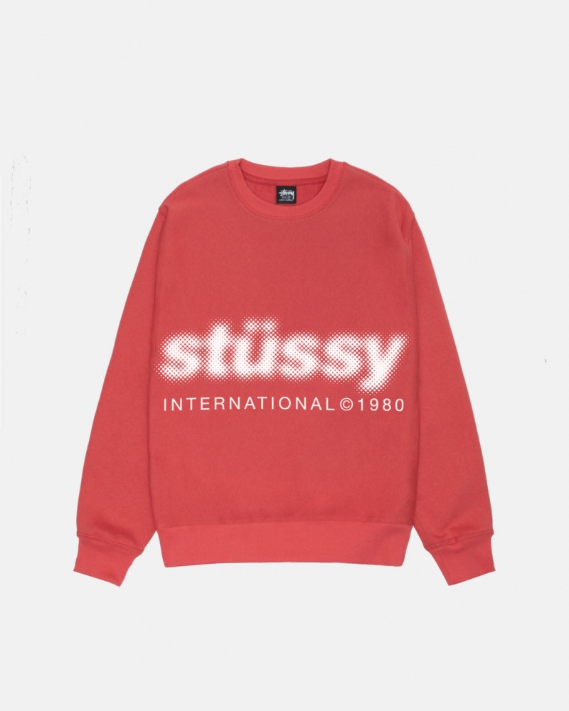 Stussy Blur Crew - Unisex Hoodies Punainen | GFIEC46715