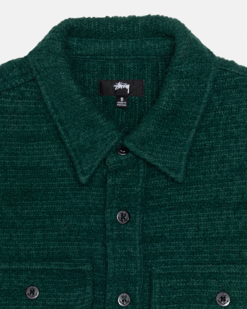 Stussy Boucle Villa Cpo Shirt - Unisex Tops Shirts Vihreä | FIQAV48312