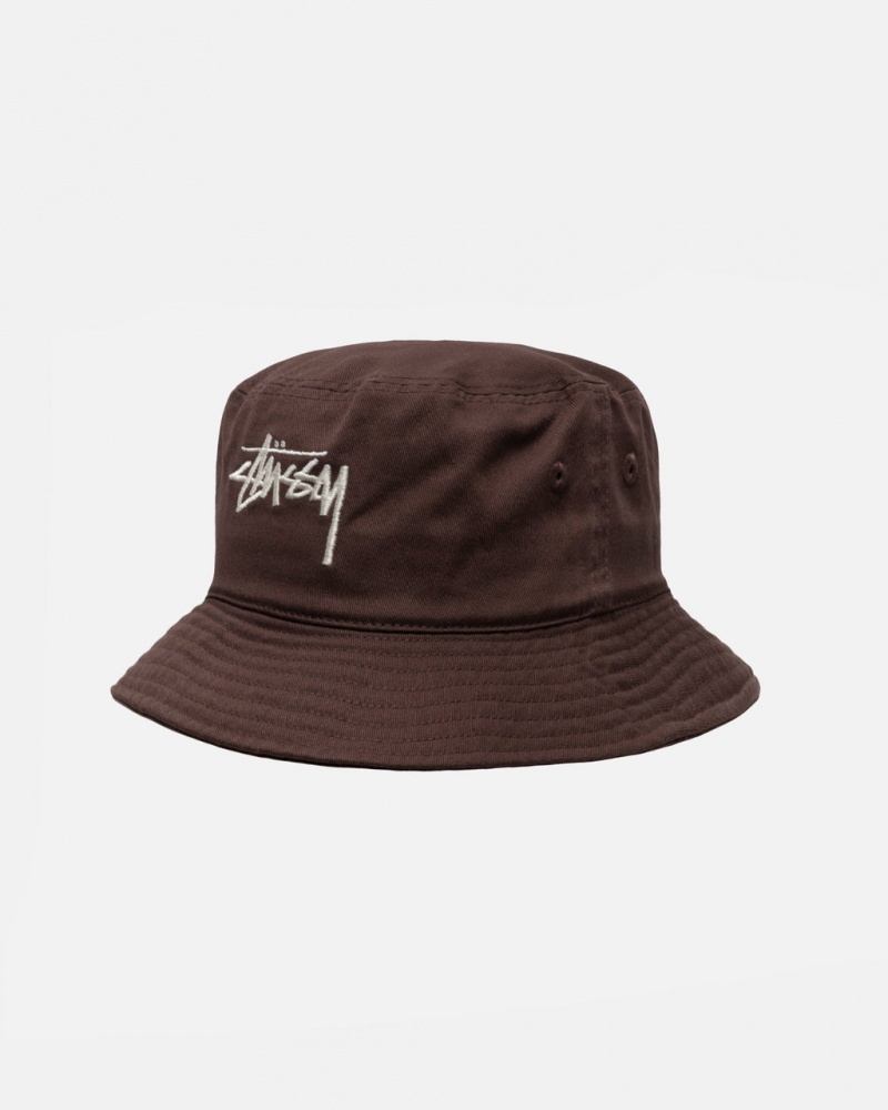 Stussy Bucket Hat Big Stock - Unisex Suklaa | AFIDF86920