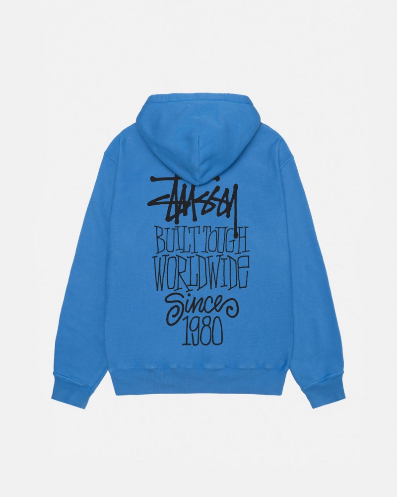 Stussy Built Tough Hoodie Pigment Dyed - Unisex Hoodies Sininen | FIJVR40818