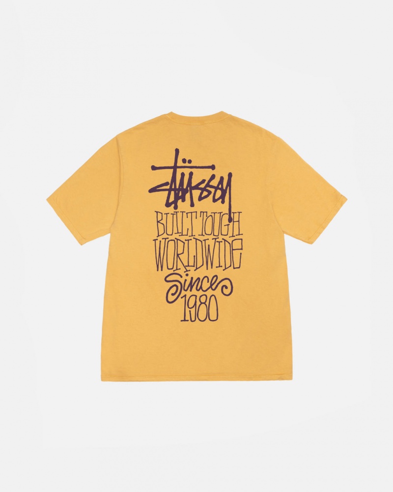 Stussy Built Tough Tee Pigment Dyed - Unisex Shortsleeve Oranssi | FIDYB17679