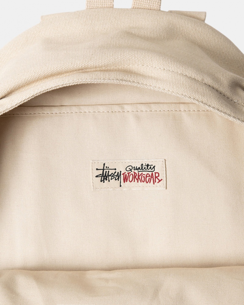 Stussy Canvas Backpack - Unisex Bags Beige | ZFIMJ34267