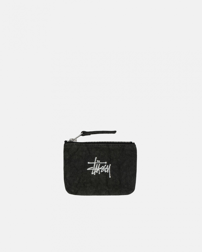 Stussy Canvas Coin Pouch - Unisex Bags Mustat | XFIGW48356