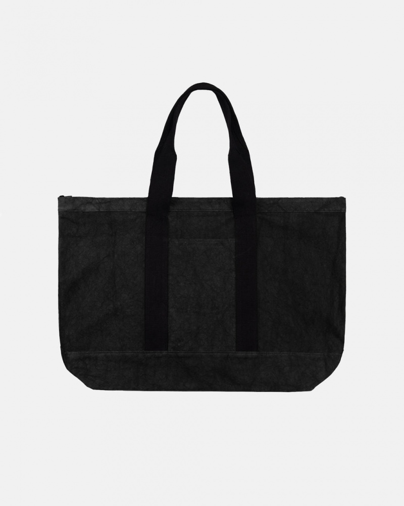 Stussy Canvas Extra Large Tote Bag - Unisex Bags Mustat | FIQCS40556