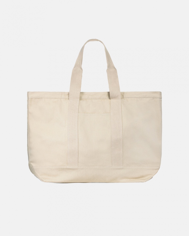 Stussy Canvas Extra Large Tote Bag - Unisex Bags Beige | FIEGJ23568