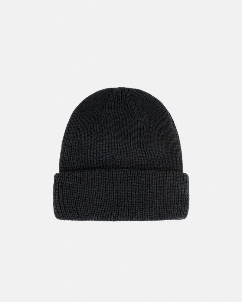 Stussy Cuff Beanie Basic - Unisex Mustat | DFIKV42672