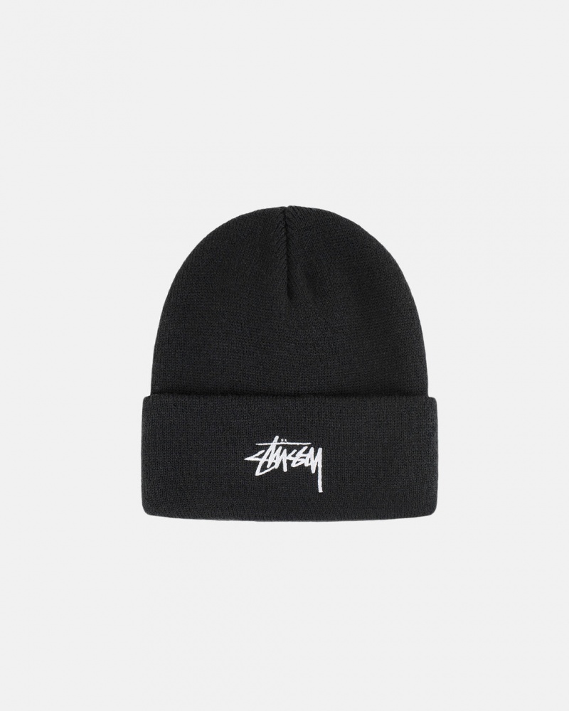 Stussy Cuff Beanie Stock - Unisex Mustat | EFIVG52559