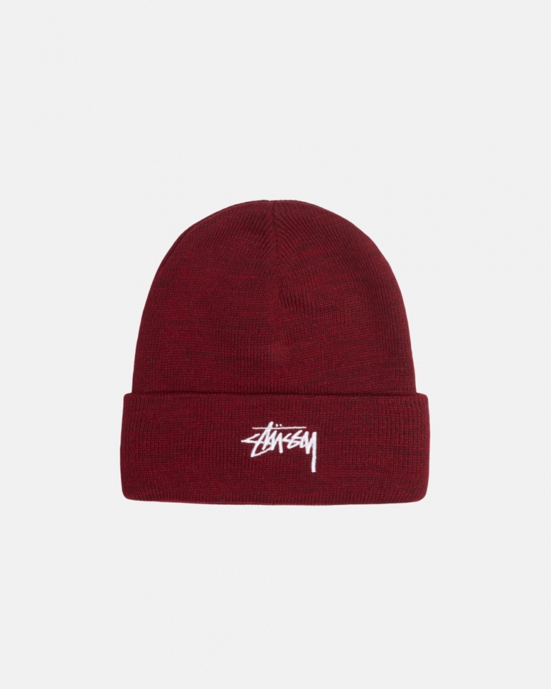 Stussy Cuff Beanie Stock - Unisex Punainen | SFIVO32617