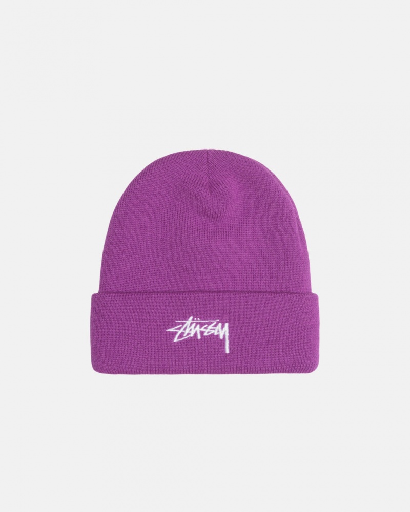 Stussy Cuff Beanie Stock - Unisex Violetit | GFIEC44414