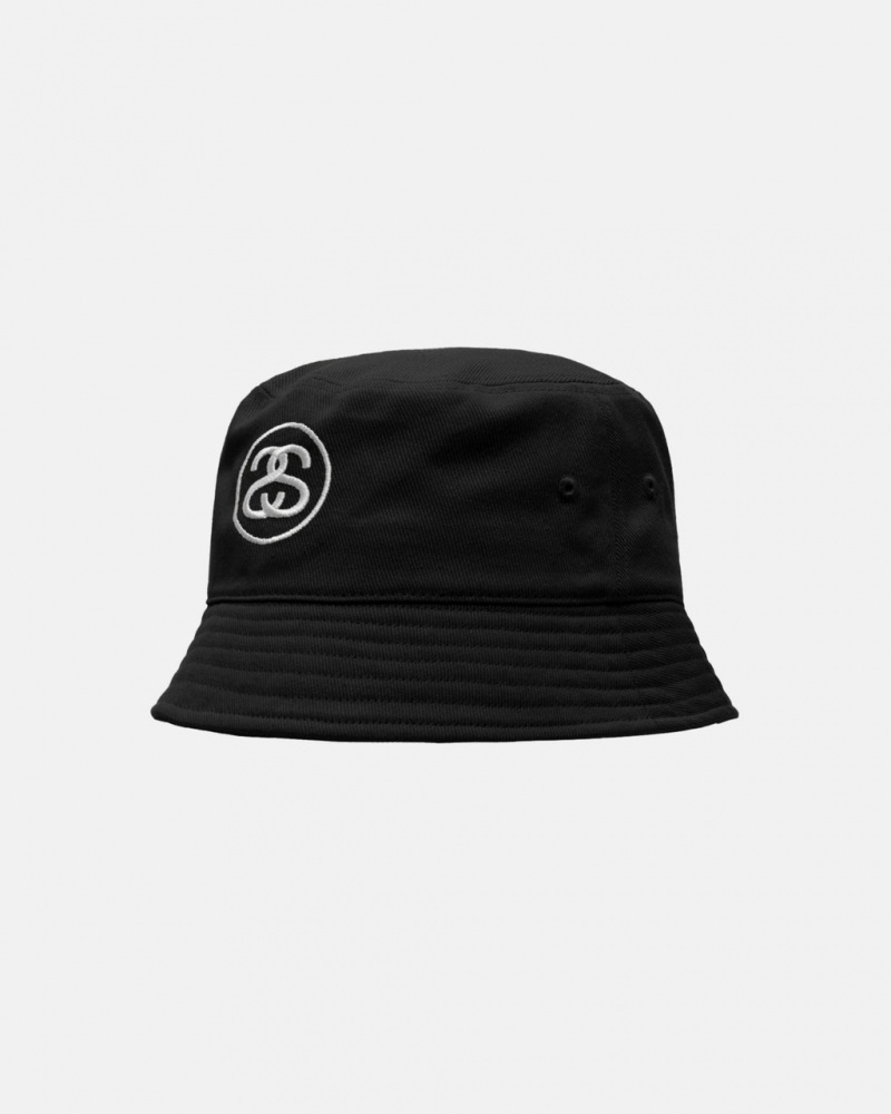 Stussy Deep Bucket Hat SS Link - Unisex Mustat | FIDYB67996