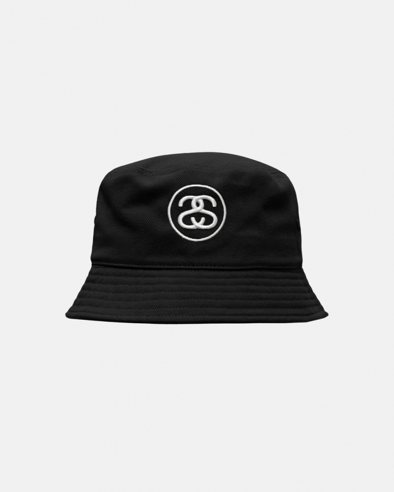 Stussy Deep Bucket Hat SS Link - Unisex Mustat | FIDYB67996