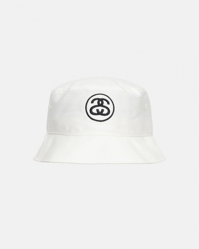 Stussy Deep Bucket Hat SS Link - Unisex Valkoinen | FIIIZ22641