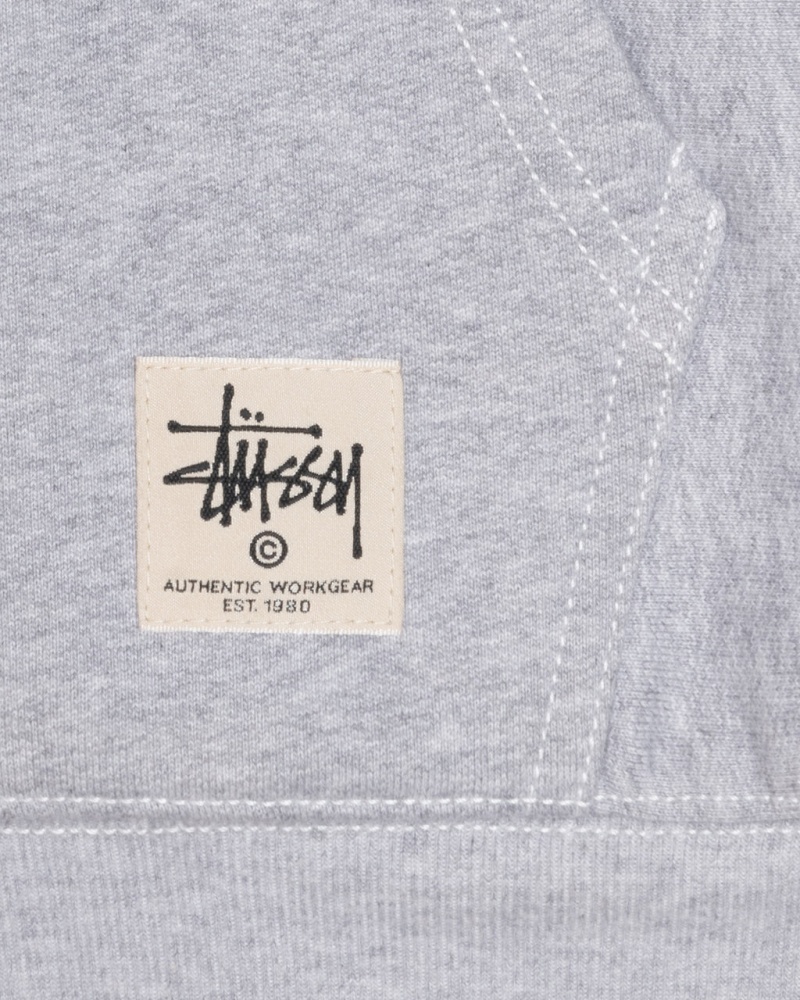 Stussy Double Face Label Zip Hoodie - Unisex Hoodies Harmaat | XFIBH14693