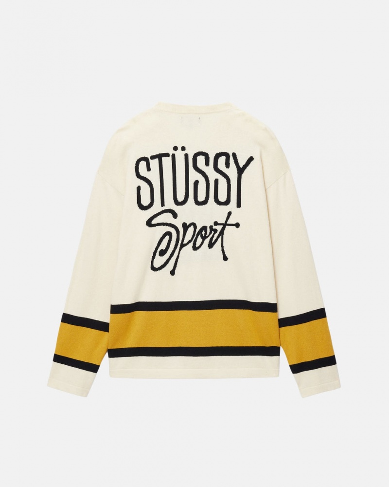 Stussy Hockey Villa - Unisex Sweaters Knits Beige | FIQCS29091