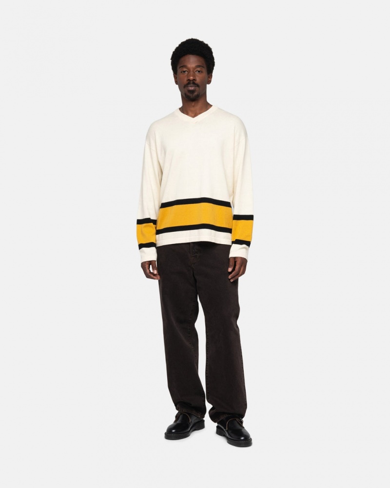 Stussy Hockey Villa - Unisex Sweaters Knits Beige | FIQCS29091