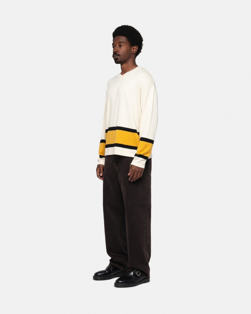 Stussy Hockey Villa - Unisex Sweaters Knits Beige | FIQCS29091