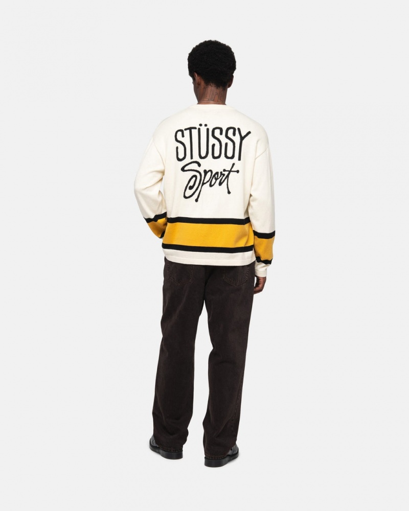 Stussy Hockey Villa - Unisex Sweaters Knits Beige | FIQCS29091