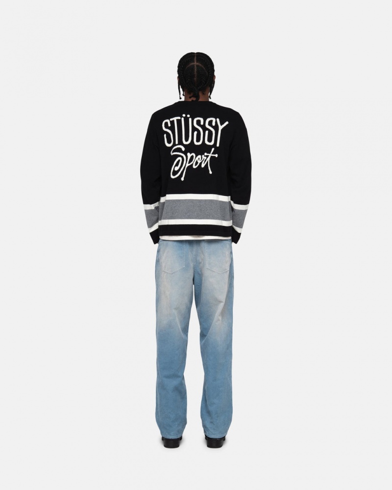 Stussy Hockey Villa - Unisex Sweaters Knits Mustat | FIJKU60653