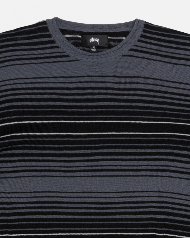 Stussy Horizontal Stripe Villa - Unisex Sweaters Knits Harmaat | UFIND64109