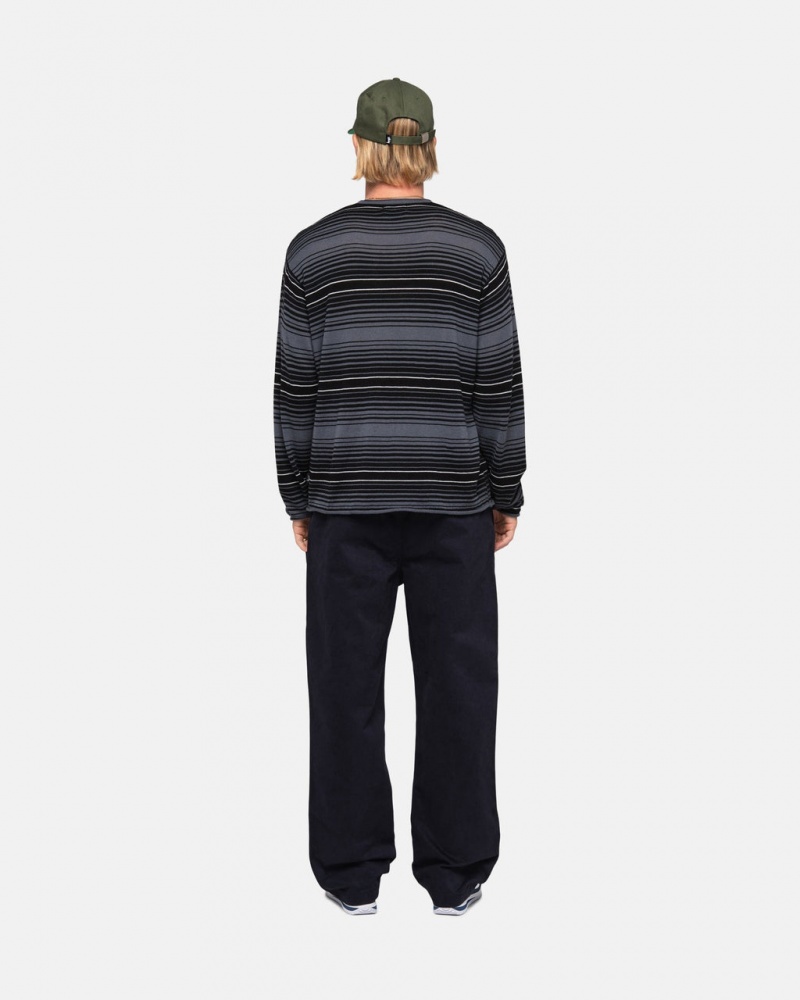 Stussy Horizontal Stripe Villa - Unisex Sweaters Knits Harmaat | UFIND64109