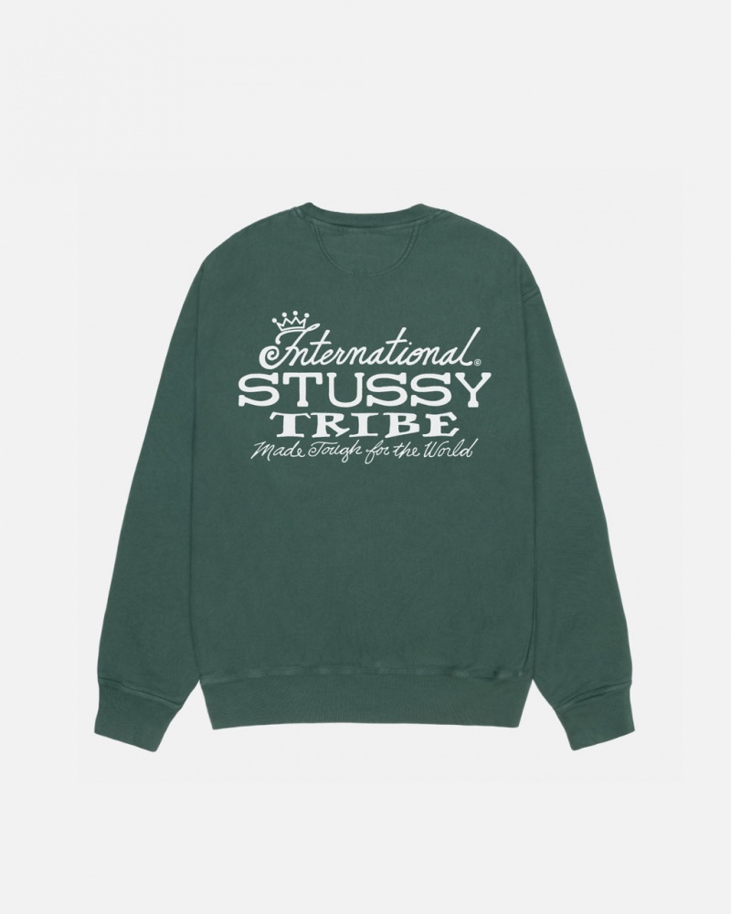 Stussy IST Crew Pigment Dyed - Unisex Hoodies Vihreä | FIIIZ58294