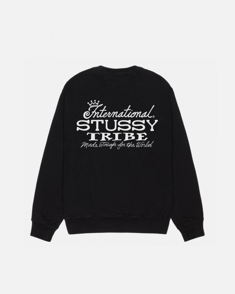 Stussy IST Crew Pigment Dyed - Unisex Hoodies Mustat | FIEGJ49626