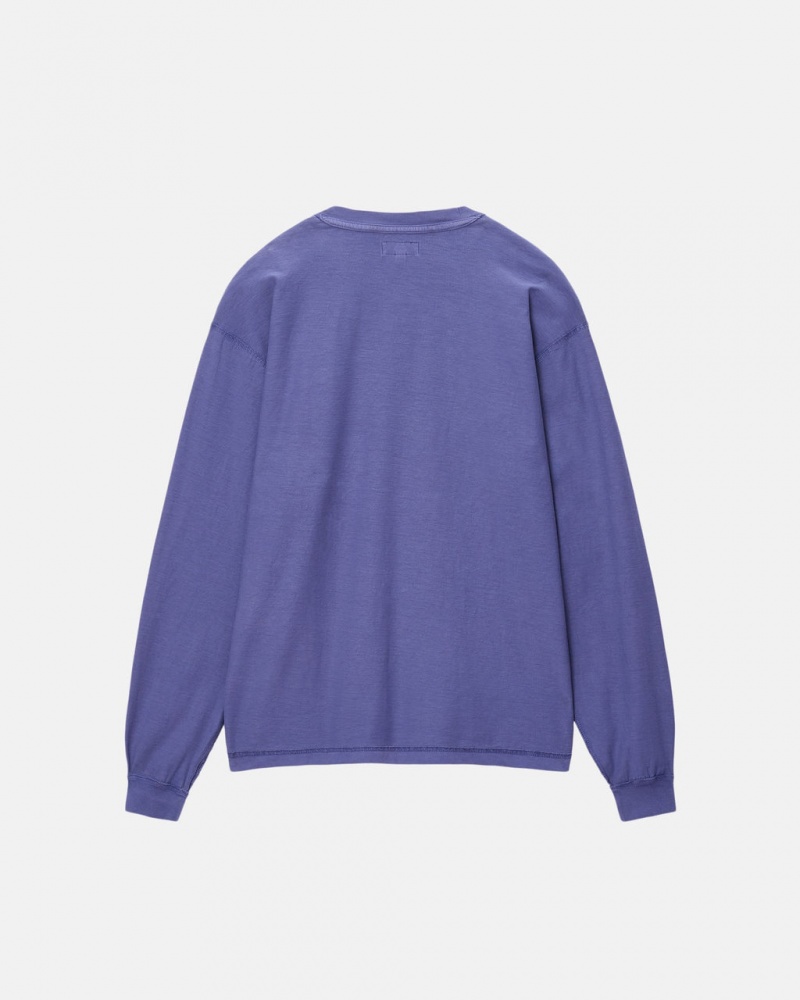 Stussy Lazy LS Tee - Unisex Longsleeve T-Shirts Syvä Sininen | ZFINQ66853