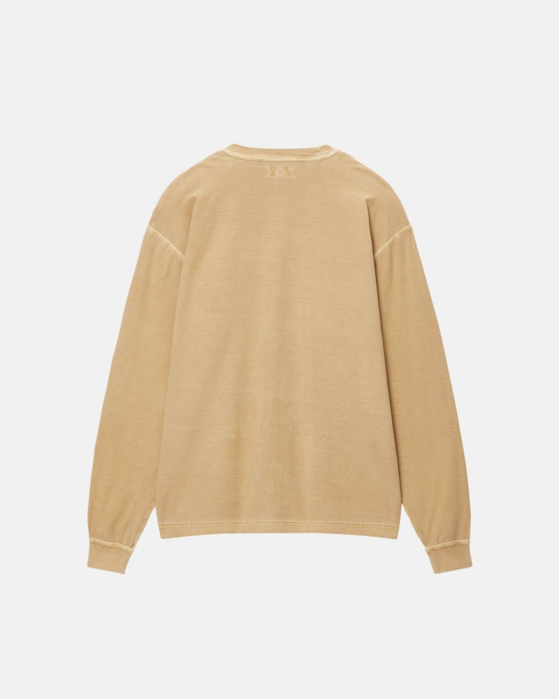 Stussy Lazy LS Tee - Unisex Longsleeve T-Shirts Kultaiset | FINZX73191