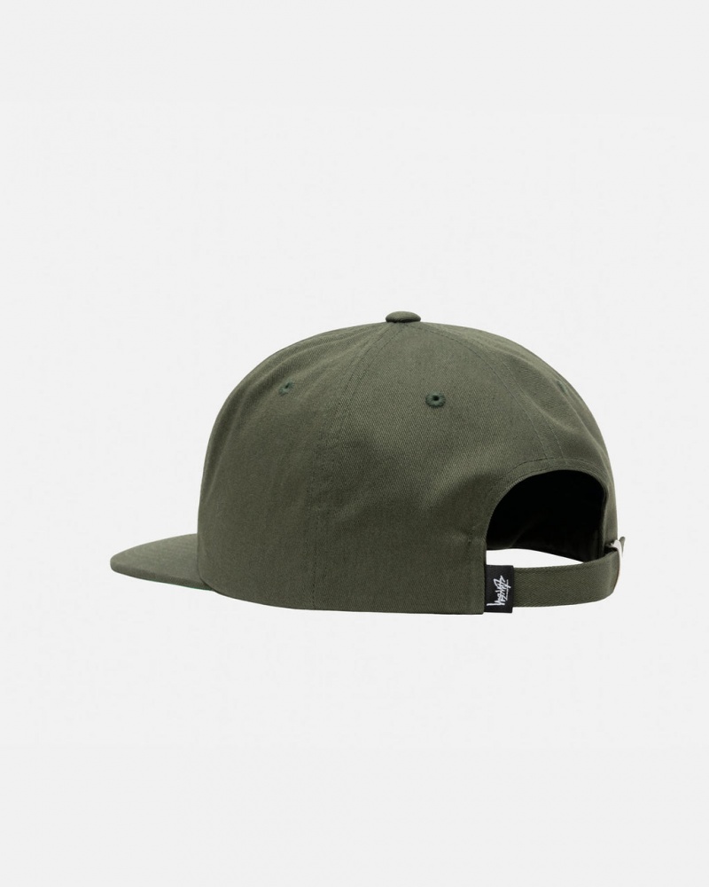 Stussy Mid-Depth Basic Strapback - Unisex Oliivinvihreä | SFINY64980