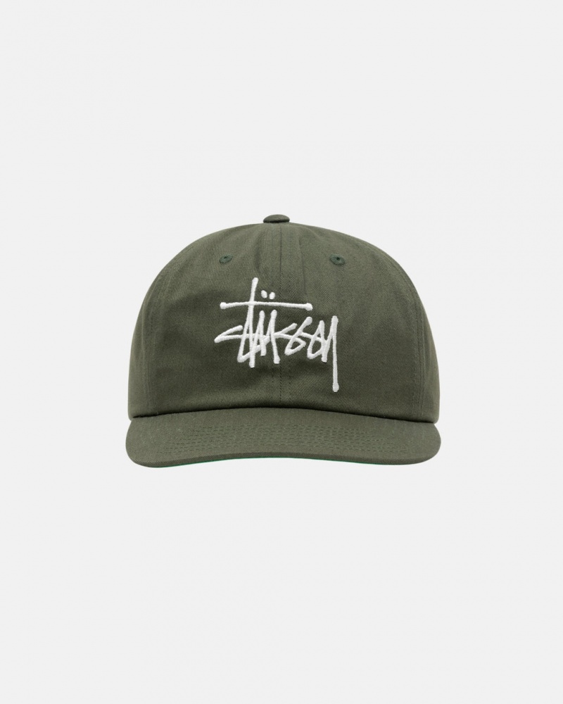 Stussy Mid-Depth Basic Strapback - Unisex Oliivinvihreä | SFINY64980