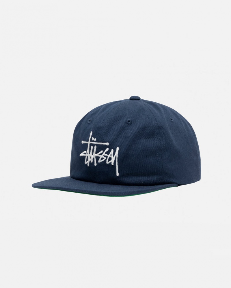 Stussy Mid-Depth Basic Strapback - Unisex Laivastonsininen | GFIEC89014