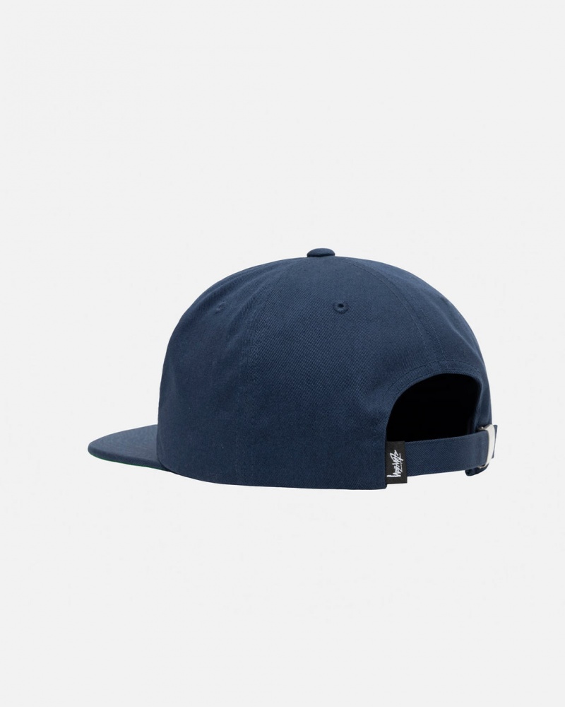 Stussy Mid-Depth Basic Strapback - Unisex Laivastonsininen | GFIEC89014