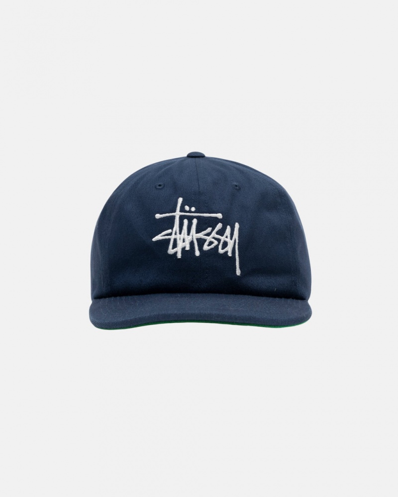 Stussy Mid-Depth Basic Strapback - Unisex Laivastonsininen | GFIEC89014