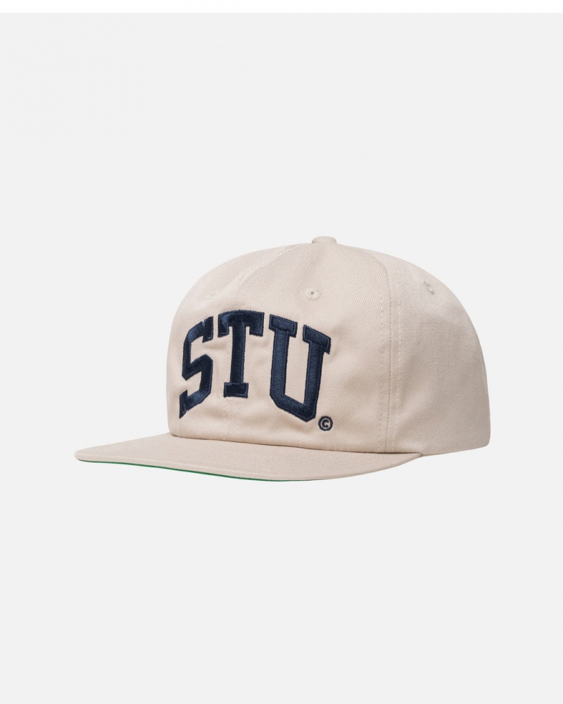 Stussy Mid-Depth Stu Arch Strapback - Unisex Khaki | FIEAH47606