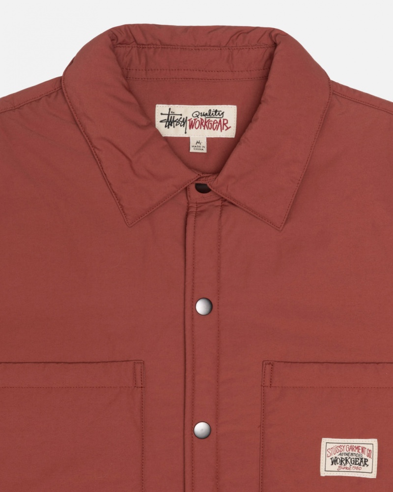 Stussy Pehmustettu Tech Over Shirt - Unisex Tops Shirts Tummanpunainen | FIDFL38146