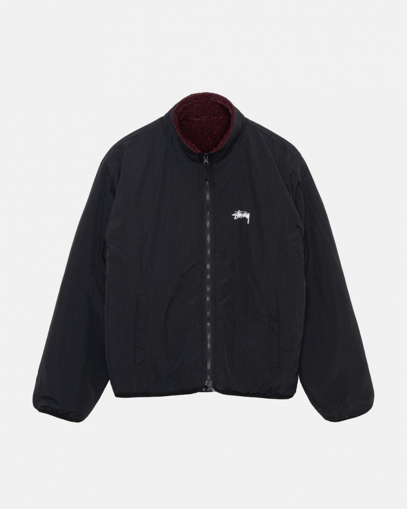 Stussy Sherpa Reversible Jacket - Unisex Jackets Viininpunainen | FIQCS18987