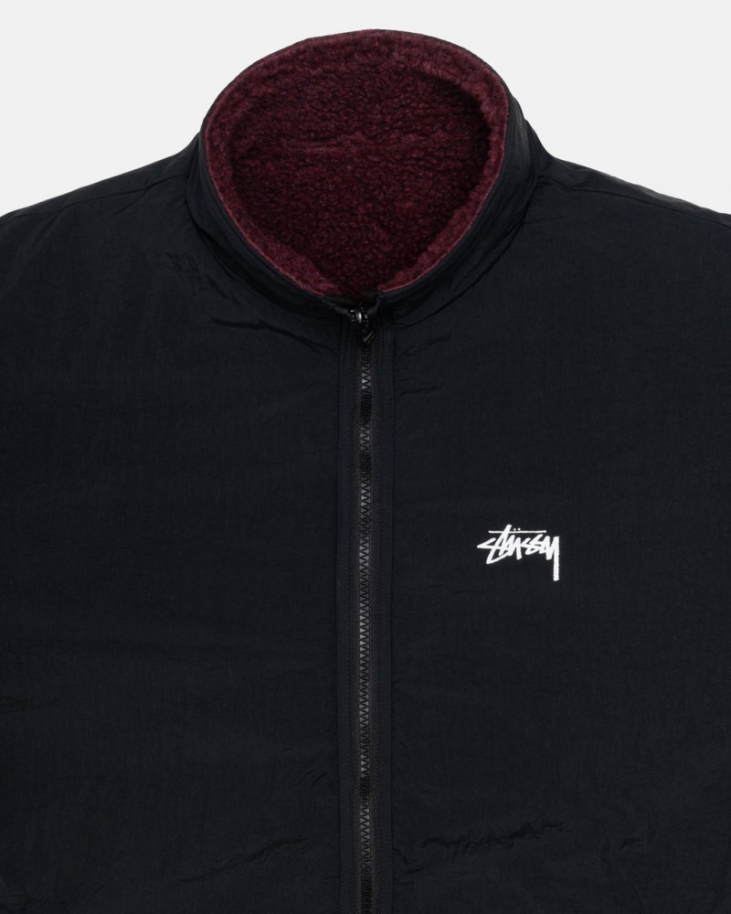 Stussy Sherpa Reversible Jacket - Unisex Jackets Viininpunainen | FIQCS18987