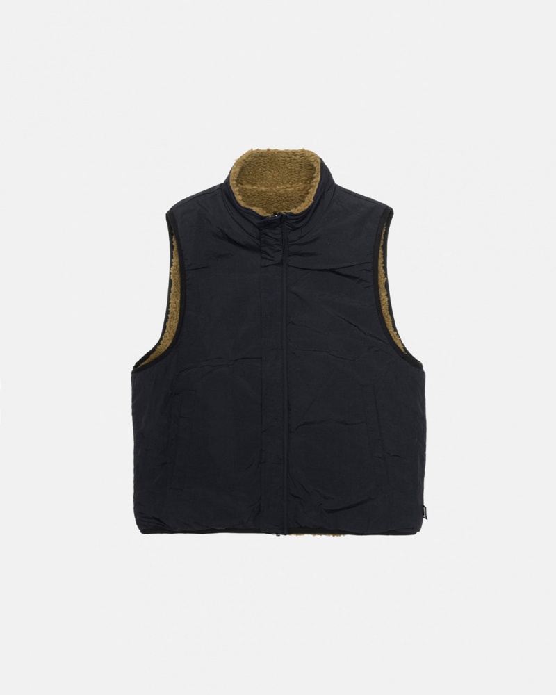 Stussy Sherpa Reversible Vest - Unisex Jackets Oliivinvihreä | TFIWZ42076