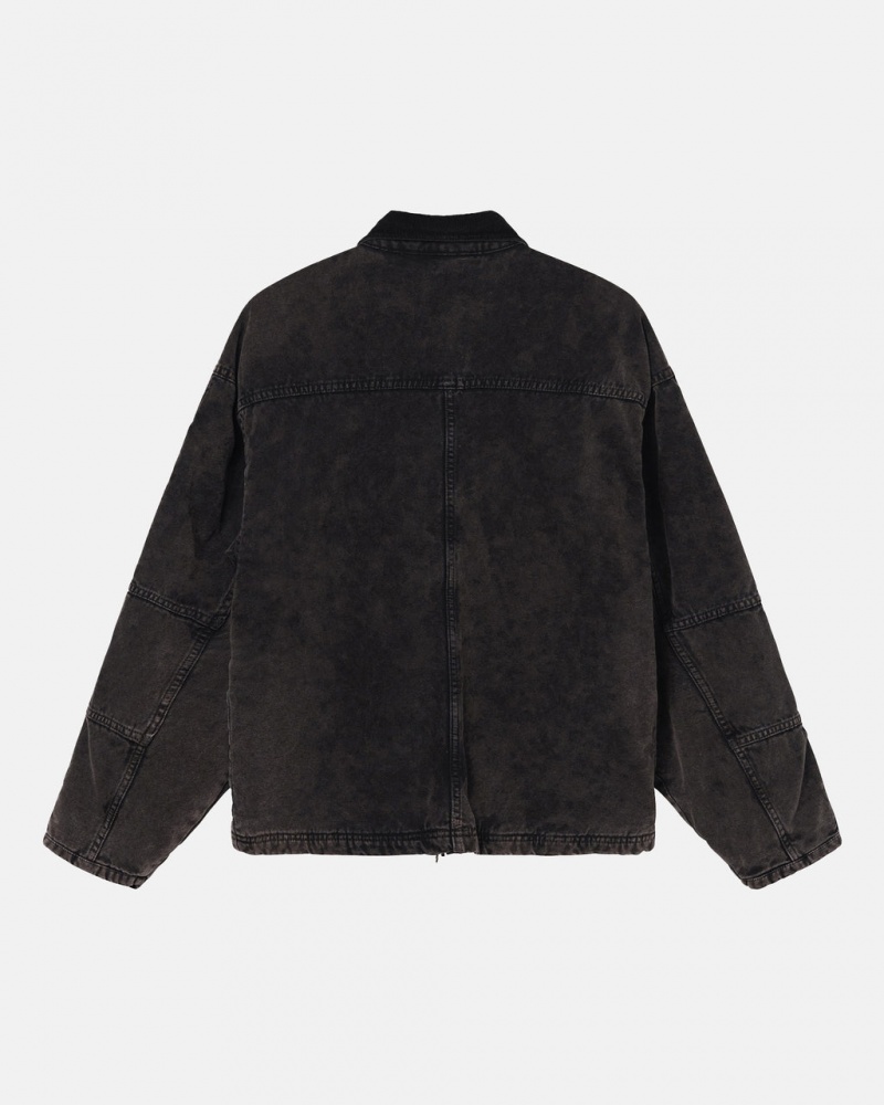 Stussy Shop Jacket Washed Canvas - Unisex Jackets Mustat | FIZPD49418