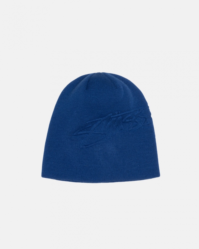 Stussy Skullcap Embossed Smooth Stock - Unisex Kuninkaallinen Sininen | UFIND91436