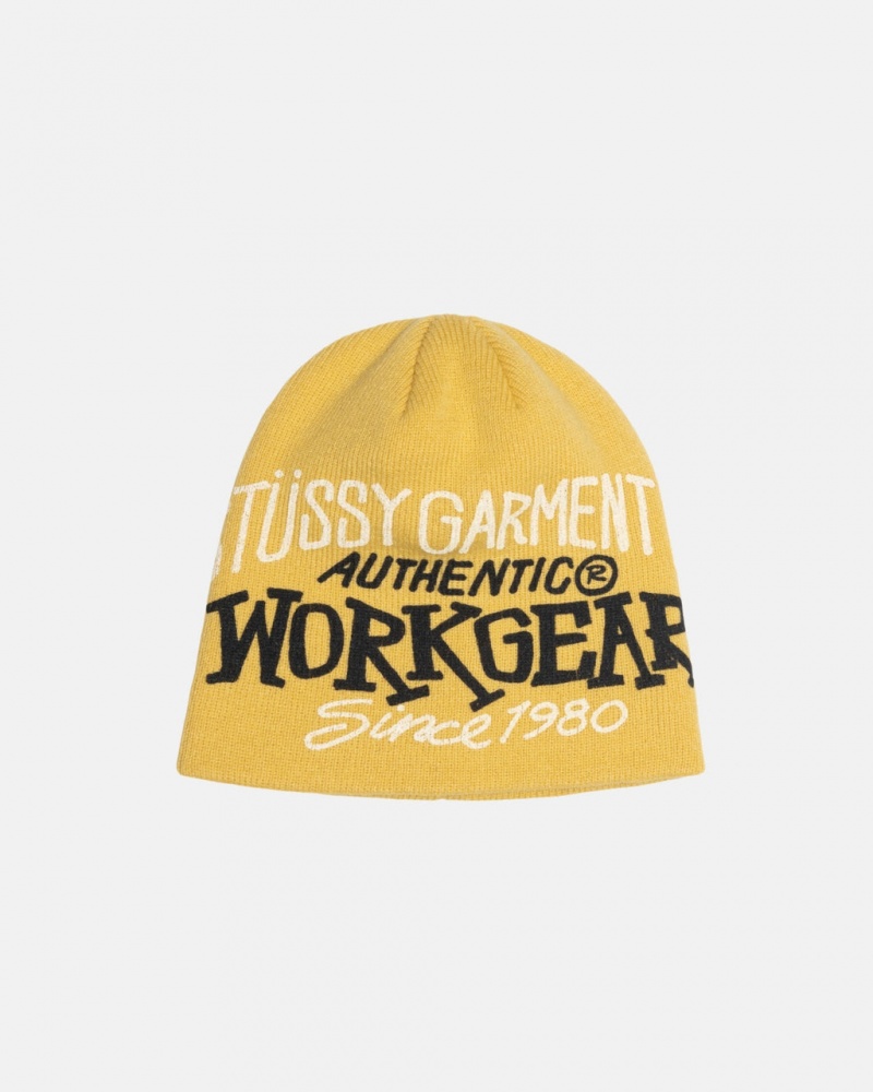 Stussy Skullcap Workgear Print - Unisex Sinapinkeltainen | FIDYB45680