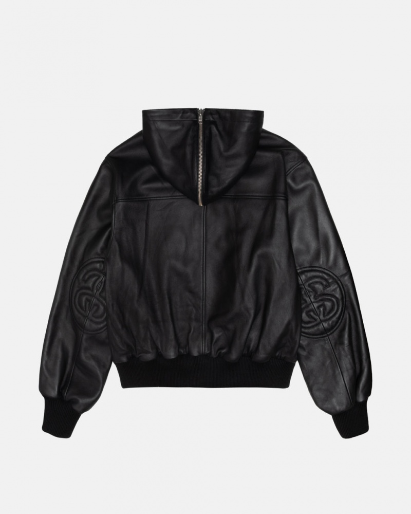 Stussy Ss Link Nahkaiset Bomber - Unisex Jackets Mustat | AFIDF96189