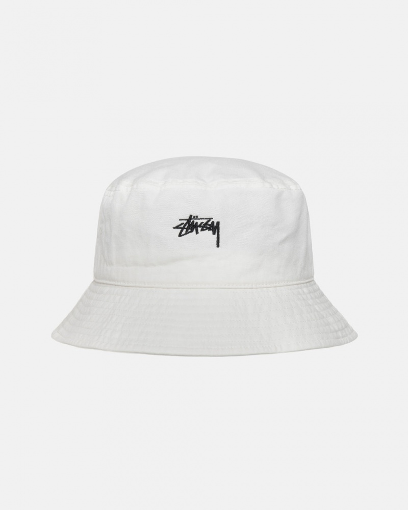 Stussy Stock Bucket Hat - Mens Beige | FIDYB74835