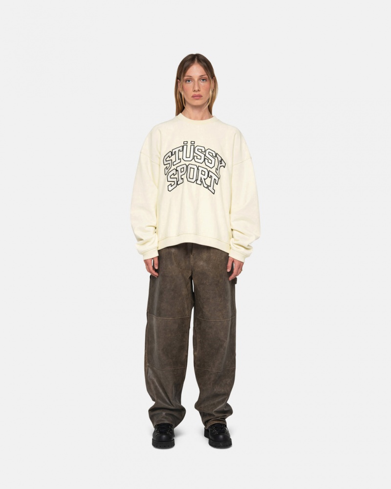 Stussy Stüssy Urheilu Relaxed Oversized Crew - Unisex Hoodies Valkoinen | MFIFT88093