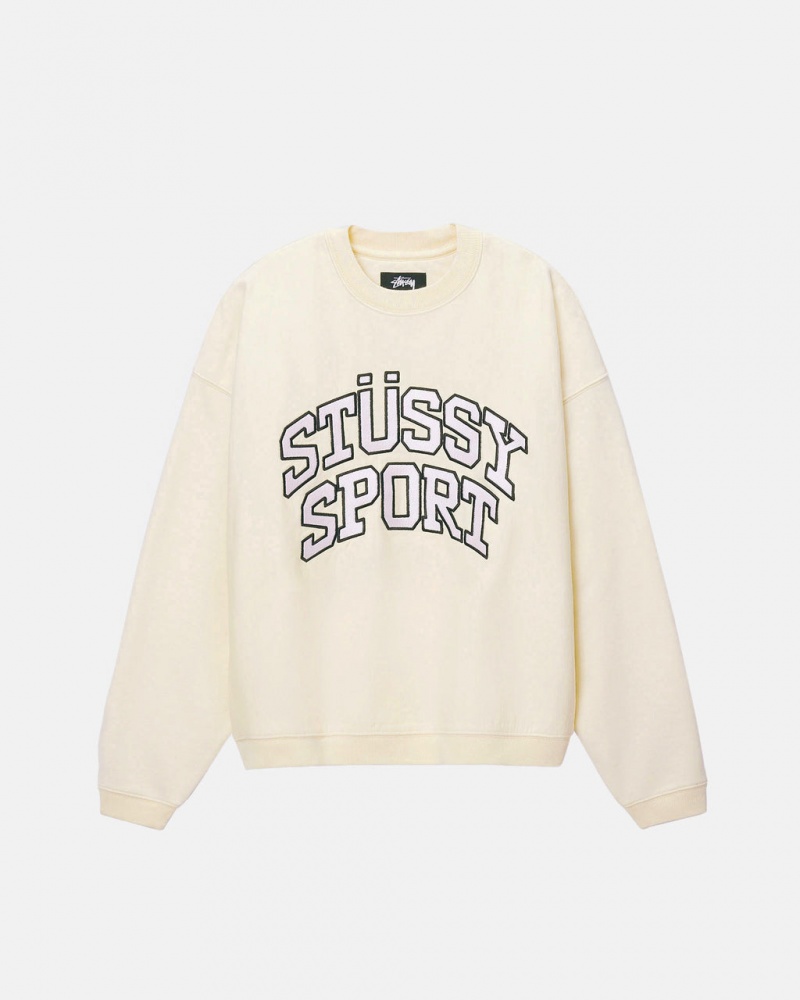 Stussy Stüssy Urheilu Relaxed Oversized Crew - Unisex Hoodies Sweatshirts Valkoinen | UFITG59378