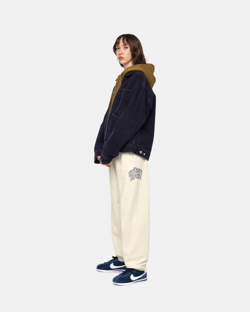 Stussy Stüssy Urheilu Sweatpant - Unisex Jeans Pants Valkoinen | FIQCS72237