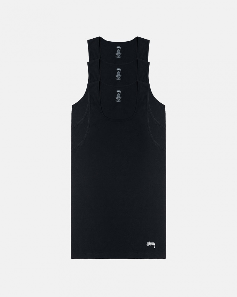 Stussy Stussy Tank Undershirt - Unisex Sweaters Knits Mustat | BFISO68434